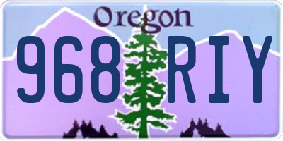OR license plate 968RIY