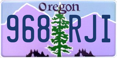 OR license plate 968RJI