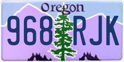 OR license plate 968RJK