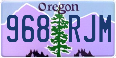 OR license plate 968RJM