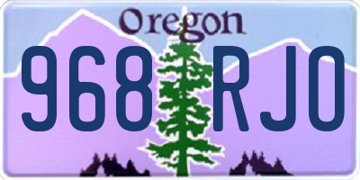 OR license plate 968RJO