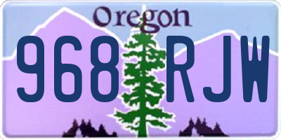 OR license plate 968RJW
