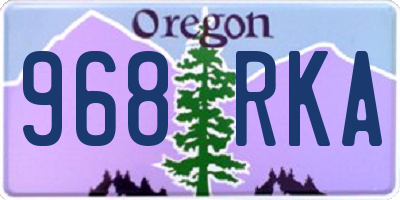 OR license plate 968RKA