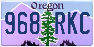 OR license plate 968RKC