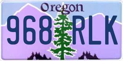 OR license plate 968RLK