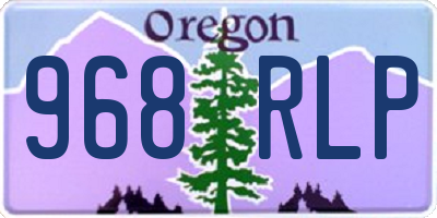 OR license plate 968RLP