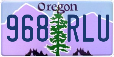 OR license plate 968RLU