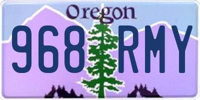 OR license plate 968RMY