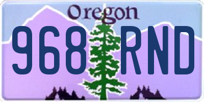 OR license plate 968RND