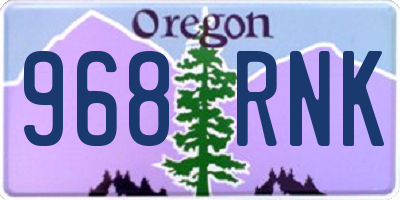 OR license plate 968RNK
