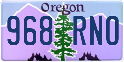 OR license plate 968RNO
