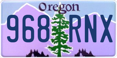 OR license plate 968RNX
