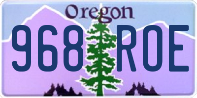 OR license plate 968ROE