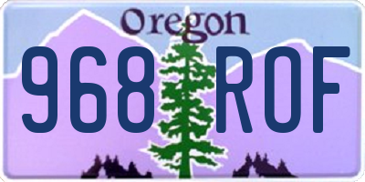OR license plate 968ROF