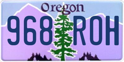 OR license plate 968ROH