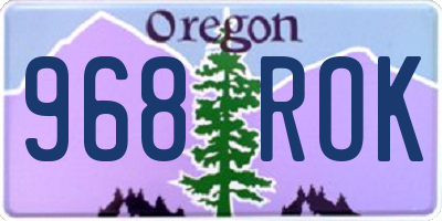 OR license plate 968ROK