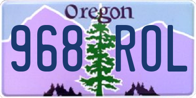 OR license plate 968ROL