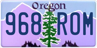OR license plate 968ROM