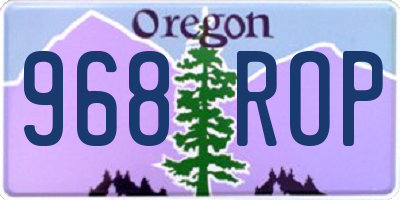 OR license plate 968ROP