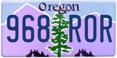 OR license plate 968ROR