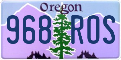 OR license plate 968ROS