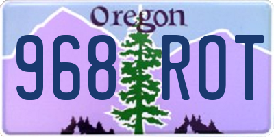 OR license plate 968ROT