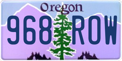OR license plate 968ROW