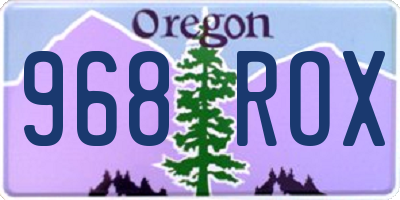 OR license plate 968ROX