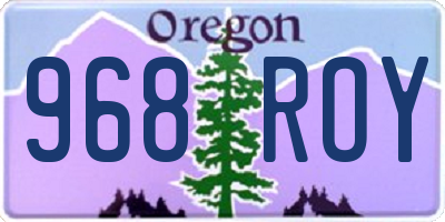 OR license plate 968ROY