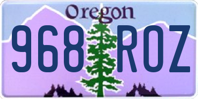 OR license plate 968ROZ