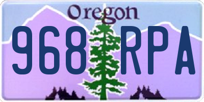 OR license plate 968RPA