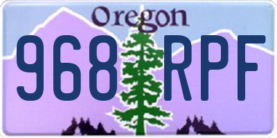 OR license plate 968RPF