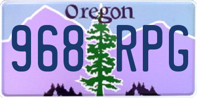 OR license plate 968RPG