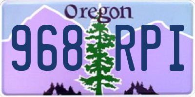 OR license plate 968RPI