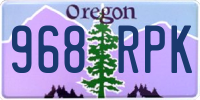 OR license plate 968RPK