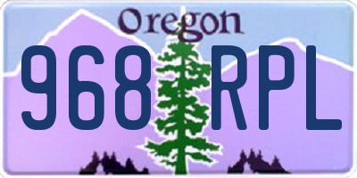 OR license plate 968RPL