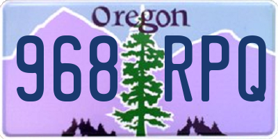OR license plate 968RPQ