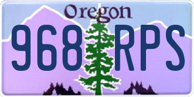 OR license plate 968RPS