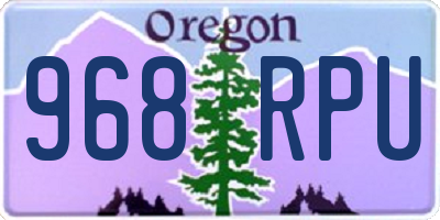 OR license plate 968RPU