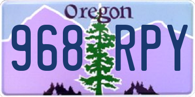 OR license plate 968RPY