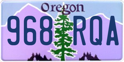 OR license plate 968RQA