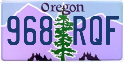 OR license plate 968RQF