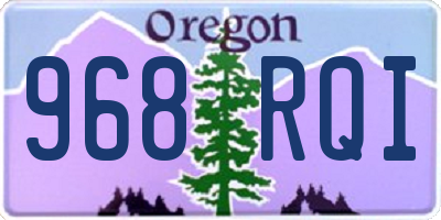 OR license plate 968RQI
