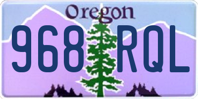 OR license plate 968RQL