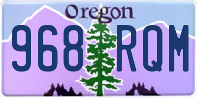 OR license plate 968RQM