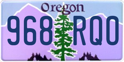 OR license plate 968RQO