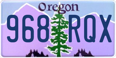 OR license plate 968RQX