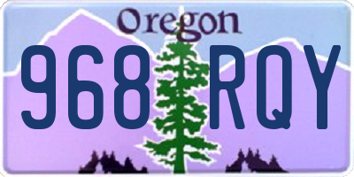 OR license plate 968RQY