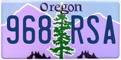 OR license plate 968RSA