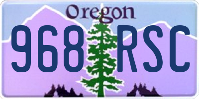 OR license plate 968RSC